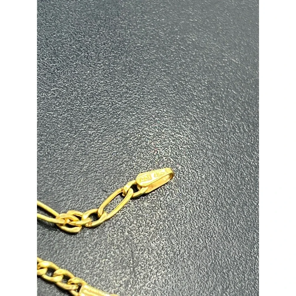 SWI Italy 10K Yellow Gold Baby Toddler Figaro Link Blank ID Bracelet 5.5